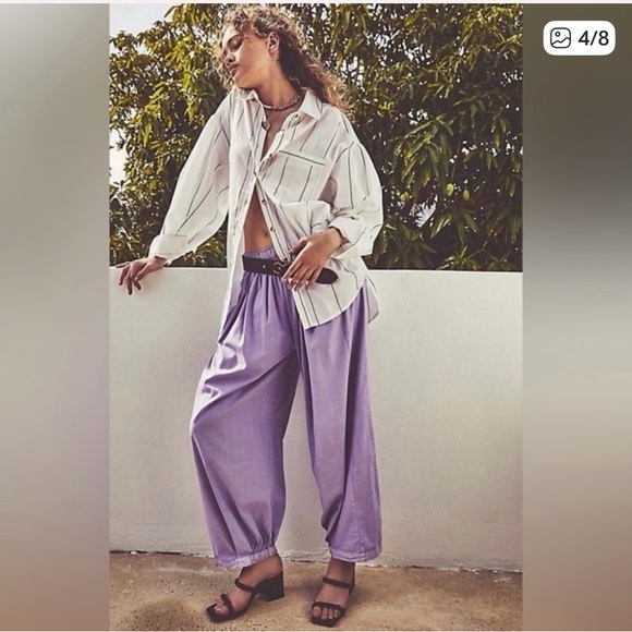 Free People Pants - EUC Free People To The Sky Parachute Pants Size Large in Lavender.
